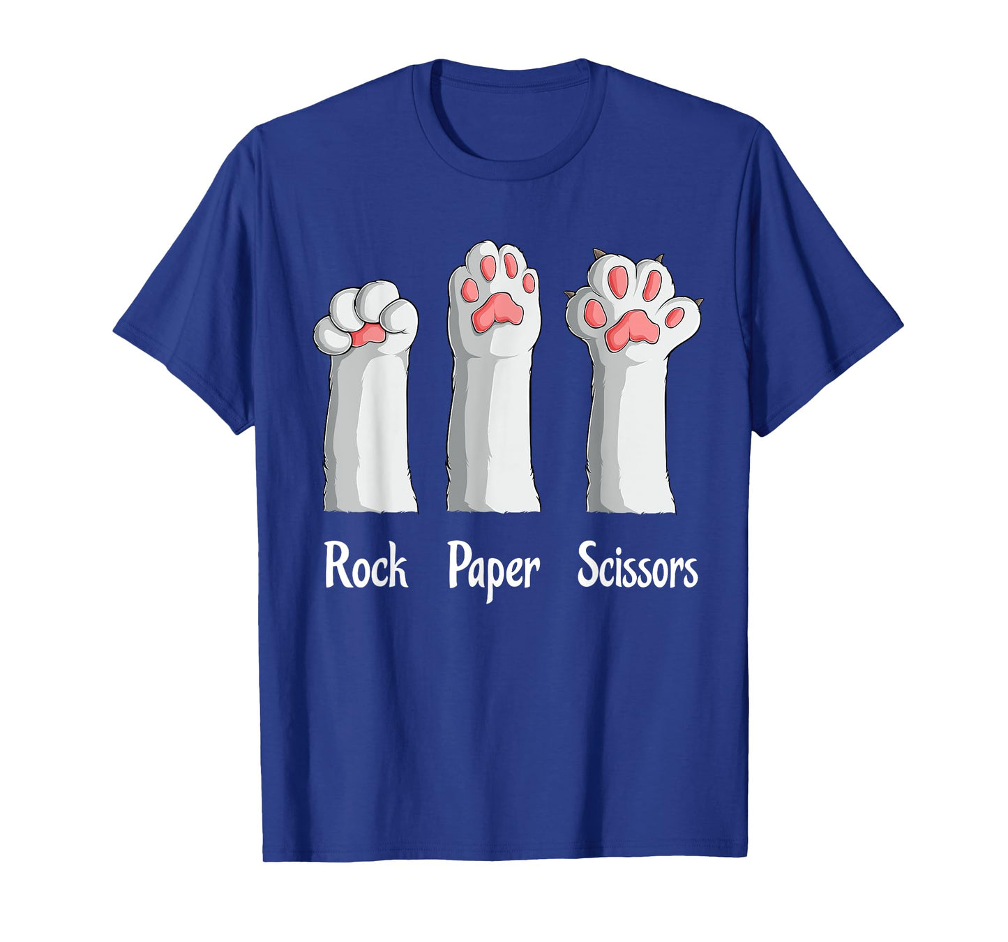 Funny Cat Rock Paper Scissors Hand Game Cute Paw Kitten Kids T-Shirt