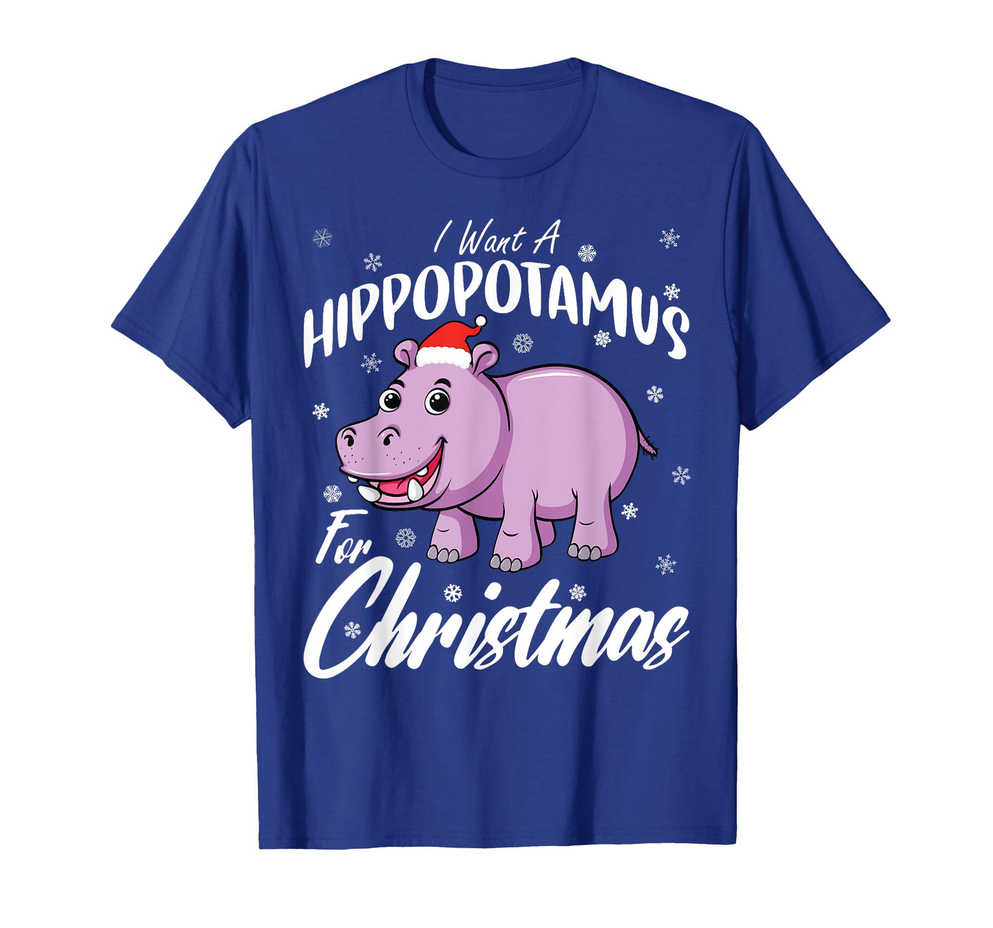 Christmas Hippo Shirt by T&T Unisex-Kids Xmas Hippo T-Shirt Black Small