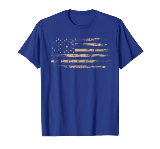 Distressed American Flag Shirt Vintage USA Flags Patriotic T-Shirt