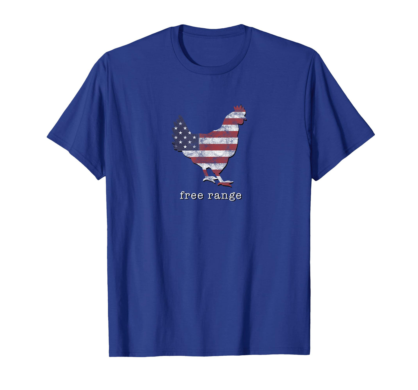 'Free Range' Chicken with American Flag T-Shirt T-Shirt