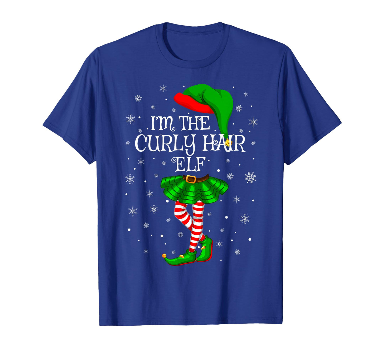 Curly Hair Elf Christmas Family Group Women Girls Xmas T-Shirt