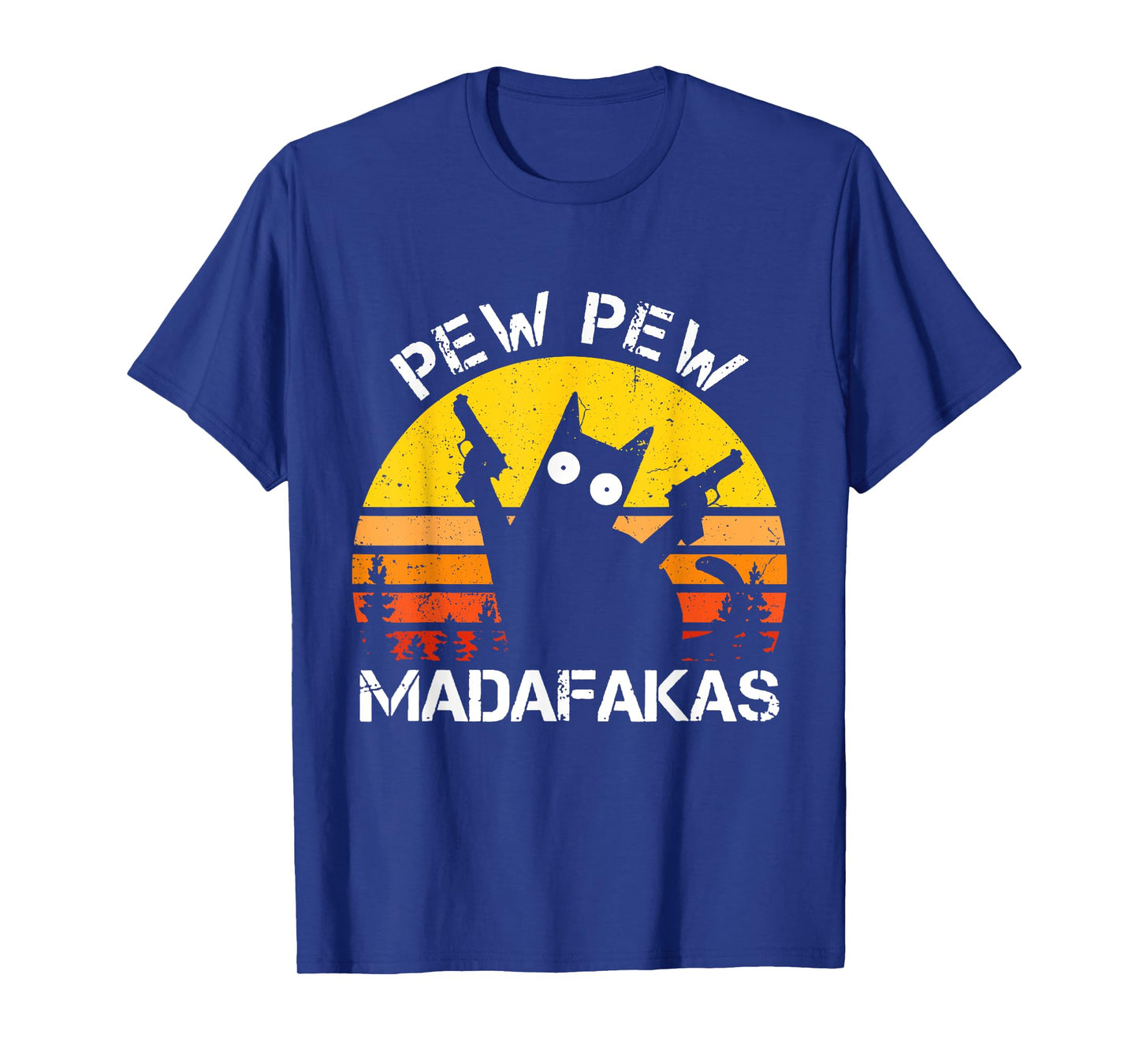 CAT - Pew Pew Madafakas Crazy Summer Cat with Gun T-Shirt for Men Women