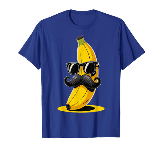 Banana Mustache Sunglasses Face Funny Fruit Cool Banana T-Shirt