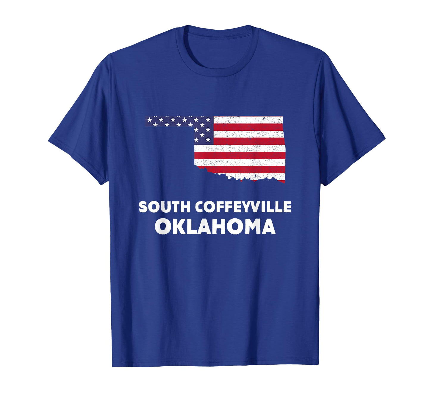 Distressed Patriotic USA Flag South Coffeyville, OK Women Men T-Shirt