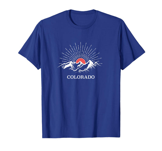 Colorado Mountains T-Shirt - Black, Unisex-Adults, Small, Short Sleeve, T-Shirt, Modern Classic, Nature, Colorado-themed