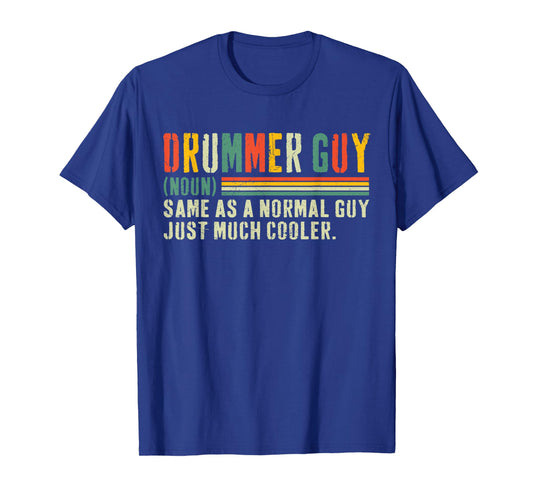 Drummer Guy Cool Vintage Drummer Guy Definition T-Shirt, Small, Black