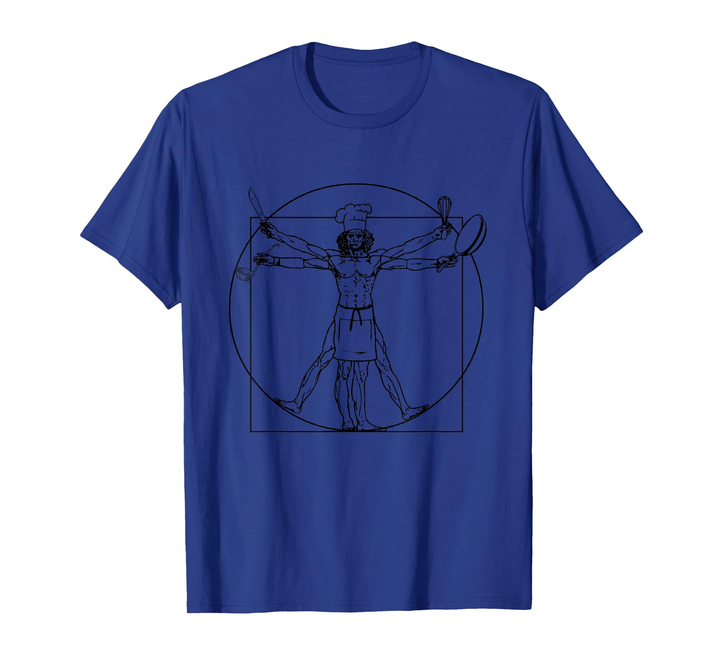 Chef T-Shirt - Vitruvian Man Da Vinci Vintage Funny Gift T-Shirt