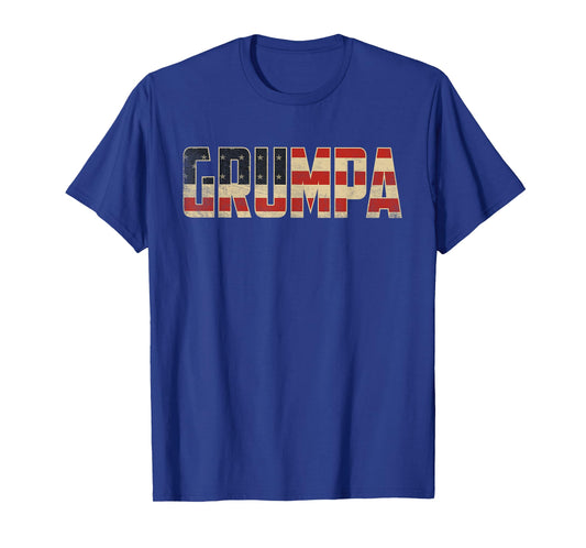 Grumpa Bold Patriotic American Flag Father’s Day Grumpa T-Shirt