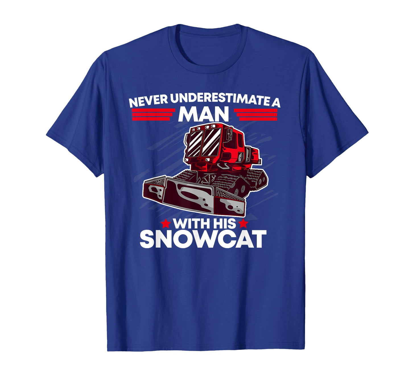 Snowcat Man Dad Groomer Cool Winter Sports US Flag T-Shirt