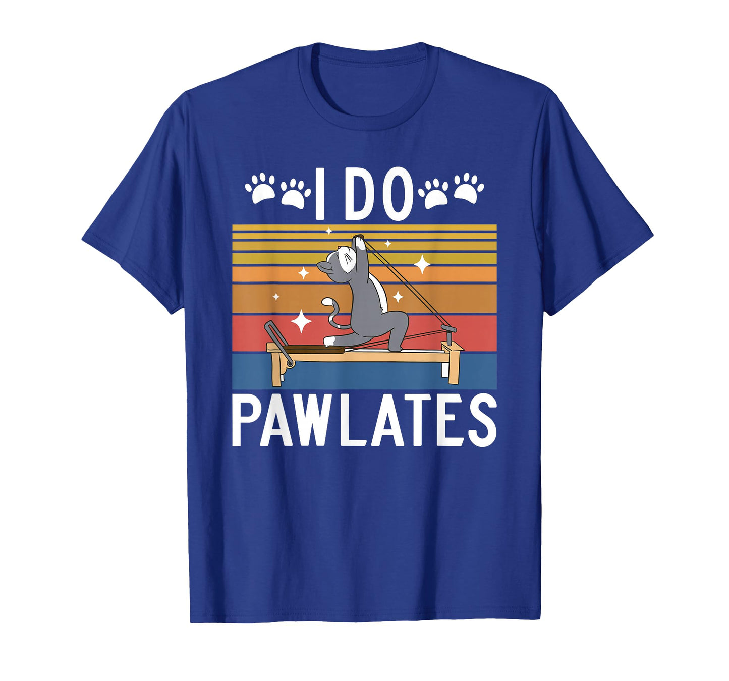Pilates Gifts I Do Pawlates Cat Pilates Yoga T-Shirt Black Small Crew Neck Short Sleeve Women Pilates Enthusiasts