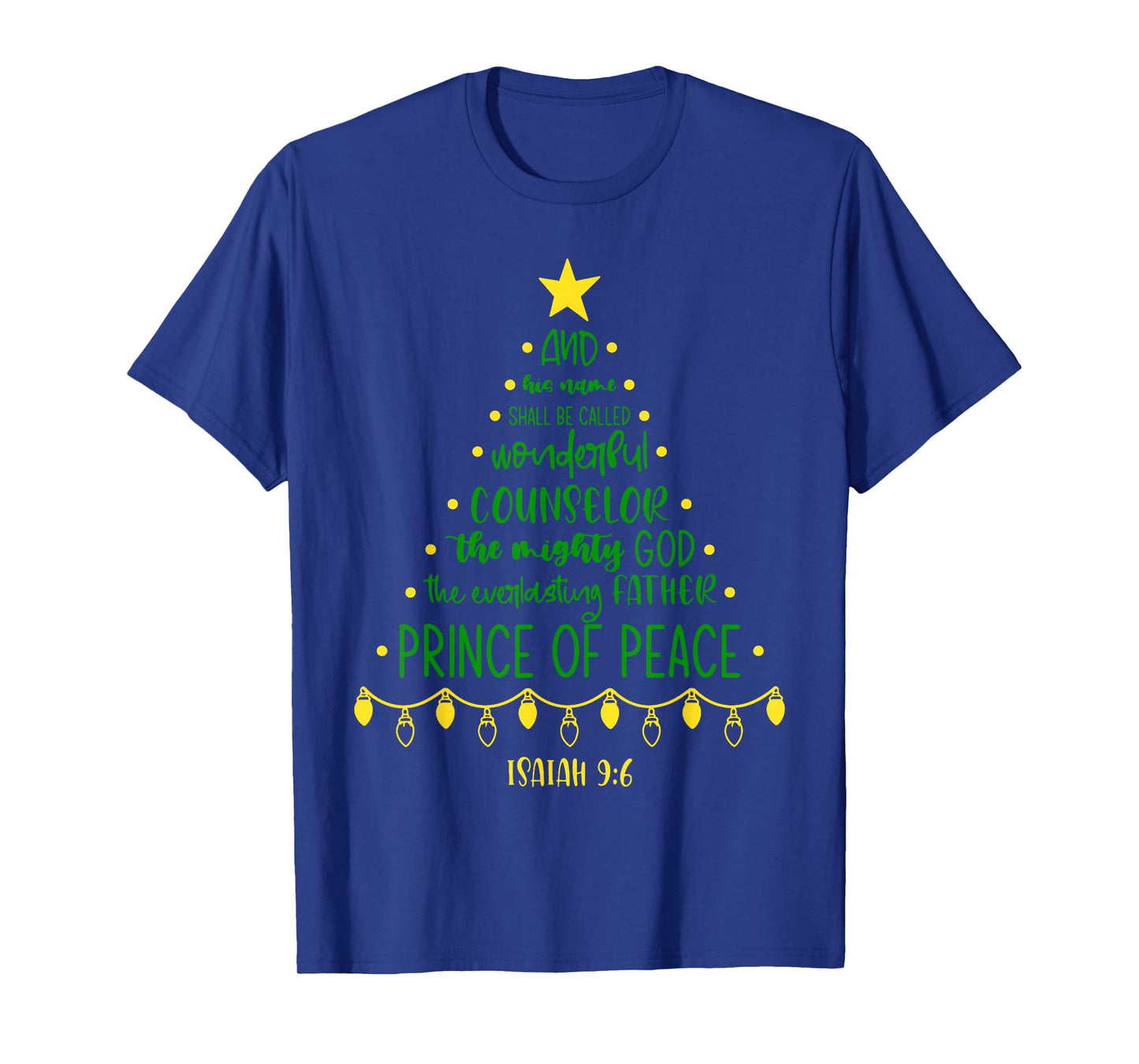 Christian Christmas Jesus Bible Names Xmas Tree Shaped T-Shirt