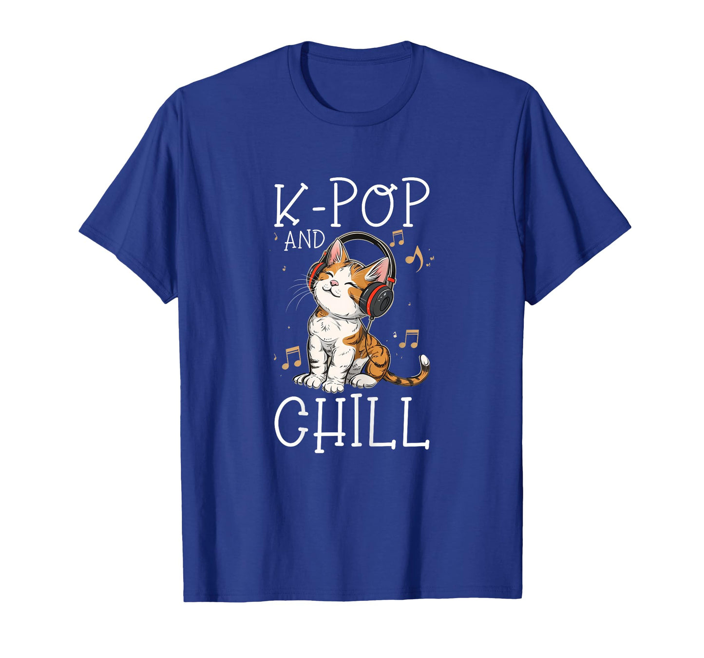 K-Pop And Chill Cute Kawaii Cat Funny Korean Pop Music T-Shirt
