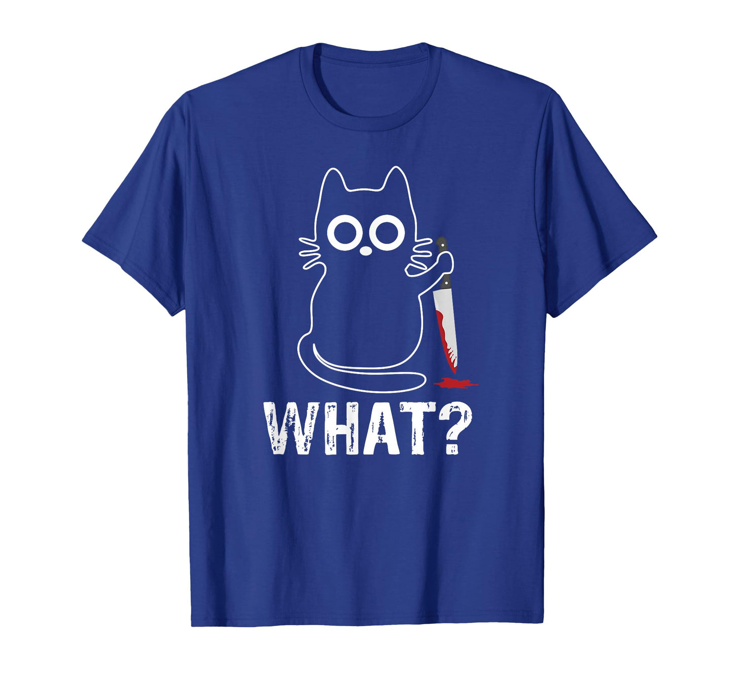 What? - Funny Cat with Knife Graphic Design T-Shirt