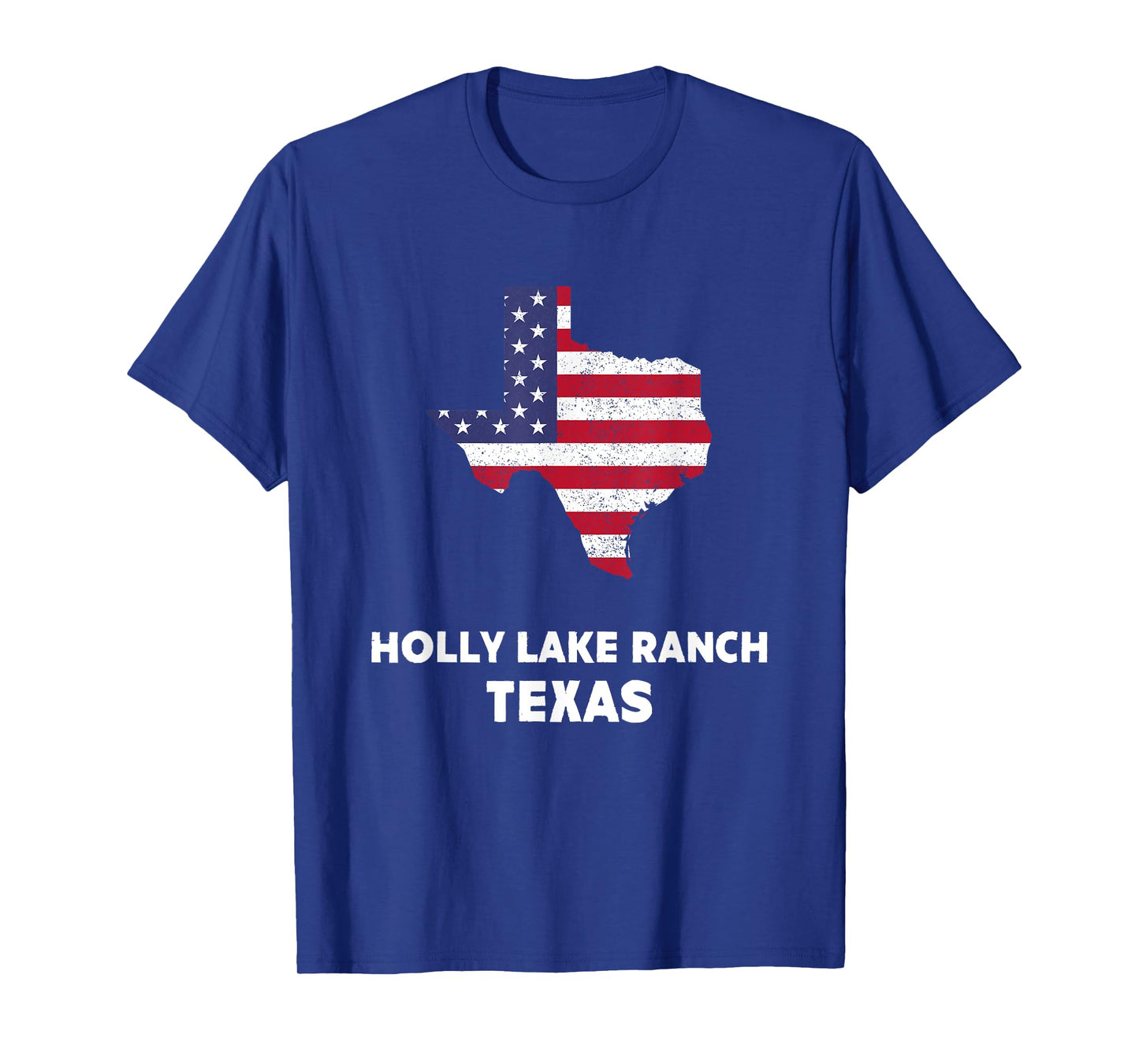 Distressed Patriotic USA Flag Holly Lake Ranch, Texas T-Shirt for Women Men