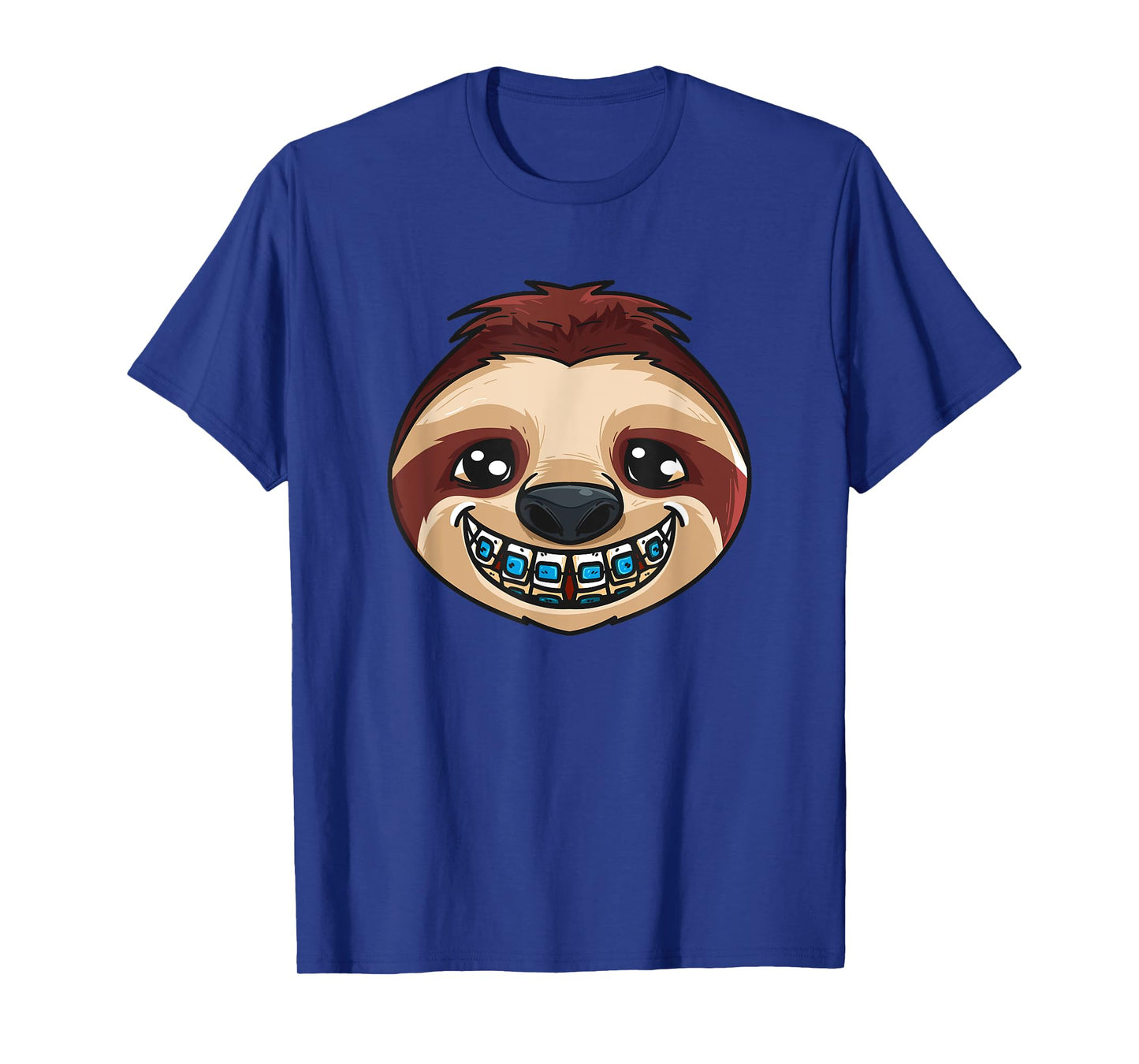 Cute Sloth Head With Dental Braces Dental Dentist Dentistry T-Shirt