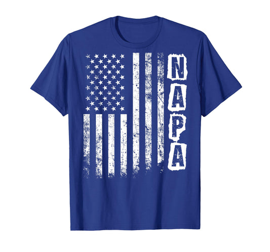 Napa Father's Day American Flag 4th of July Backside T-Shirt