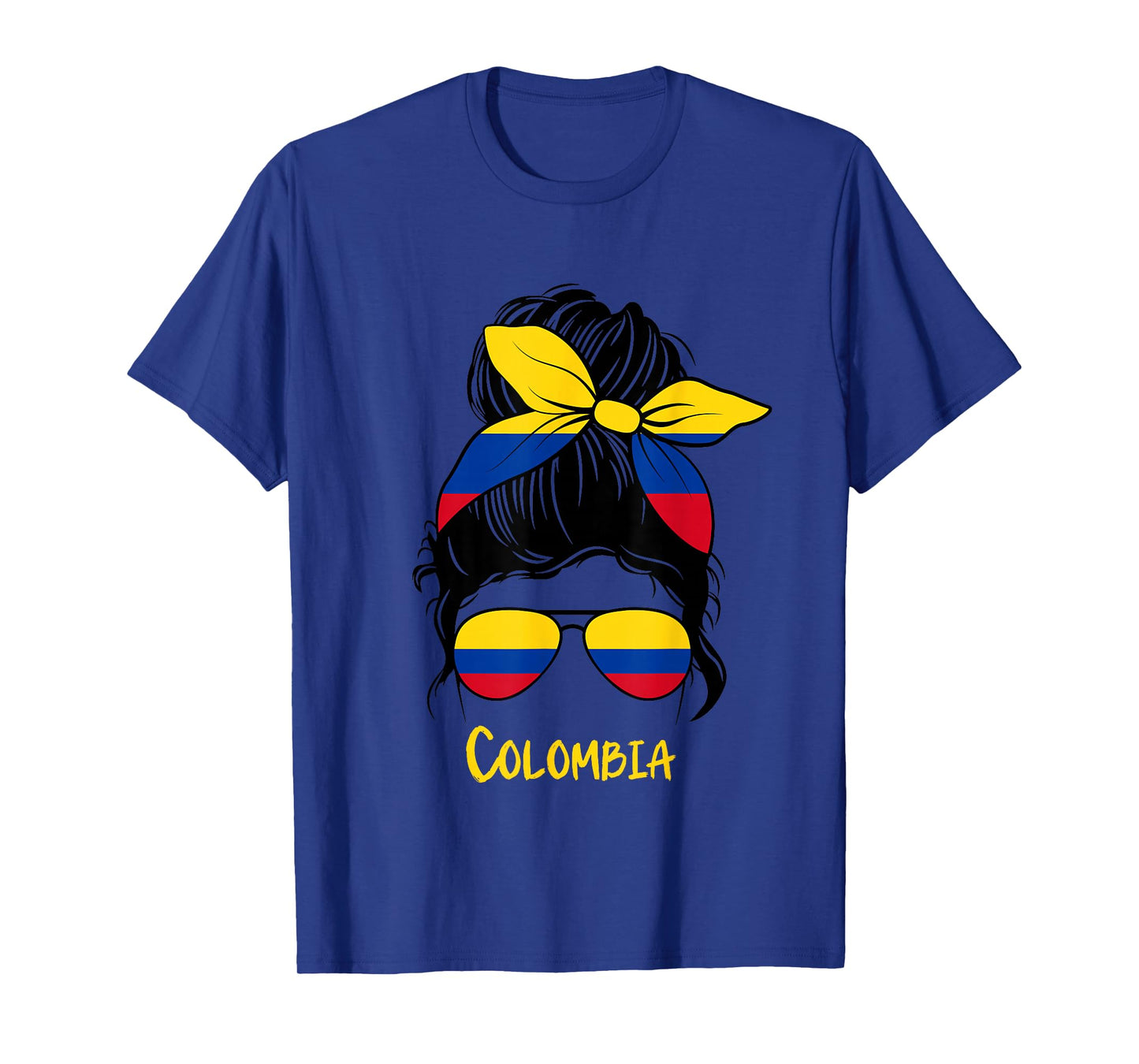 Colombian Girl Bandana Glasses Flag Colors Latina Pride T-Shirt
