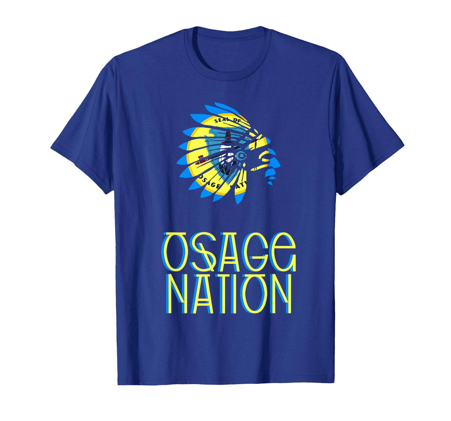 OSAGE TRIBAL NATION FLAG | NATIVE AMERICAN | HEADDRESS | T-Shirt