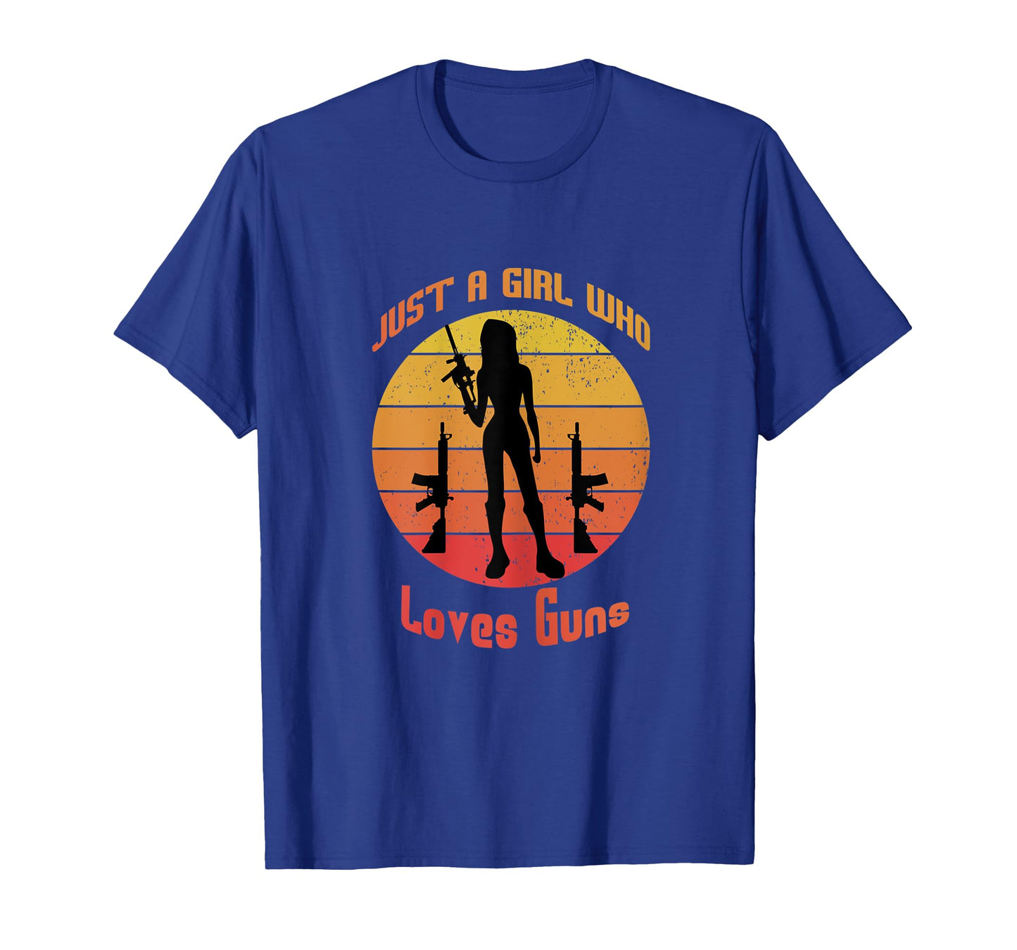 Womens Just a girl who loves Guns vintage style T-Shirt
