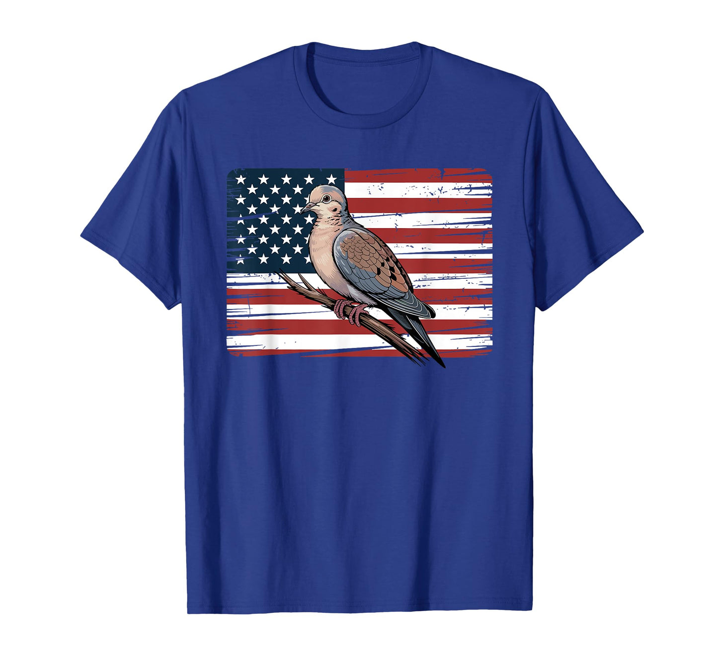 Mourning Dove Bird Lover Bird Watching USA American Flag T-Shirt