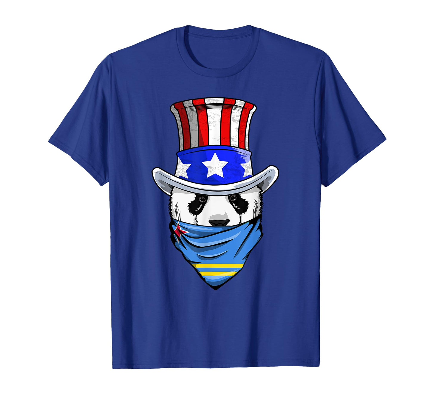 Aruban Panda Bear in Aruba Bandana Flag T-Shirt