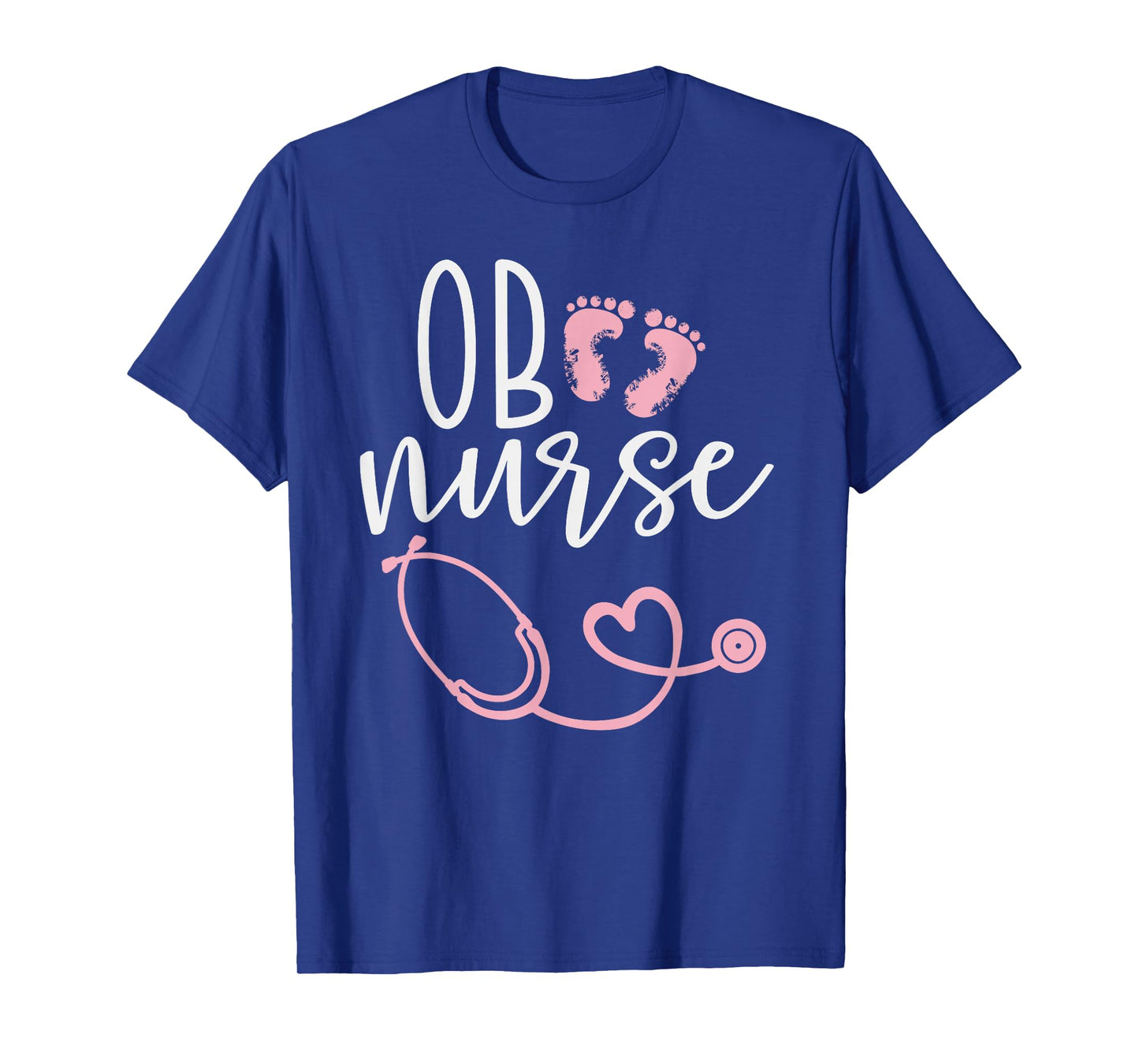 Cute OB Nurse Baby Feet Heart Design T-Shirt