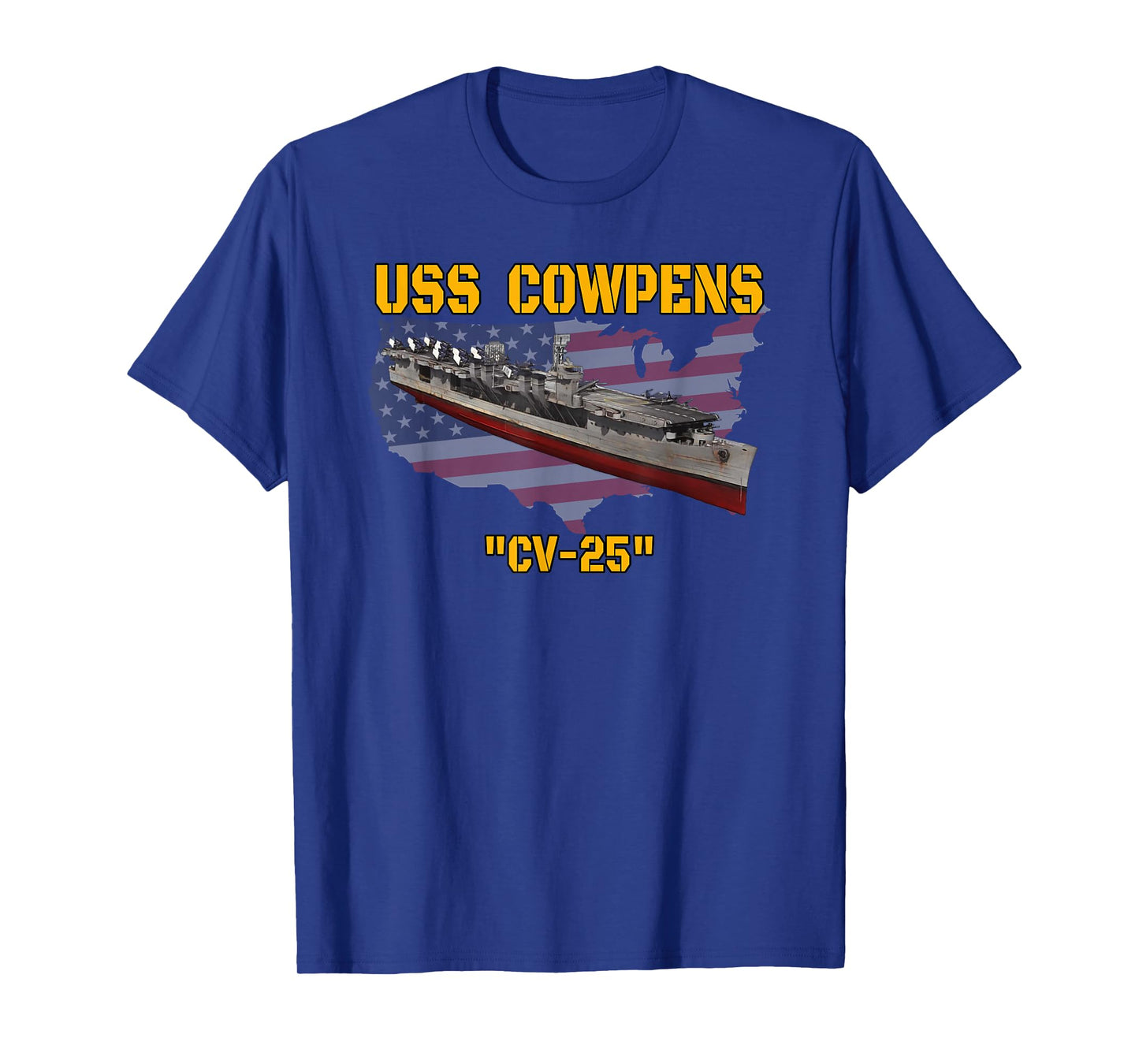 Aircraft Carrier USS Cowpens CV-25 Veterans Day Father's Day T-Shirt