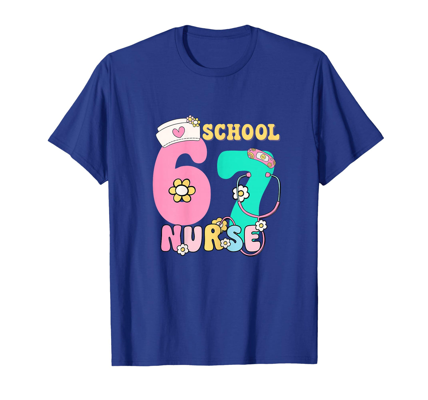67 Meme Funny School Nurse Pastel Retro Design T-Shirt