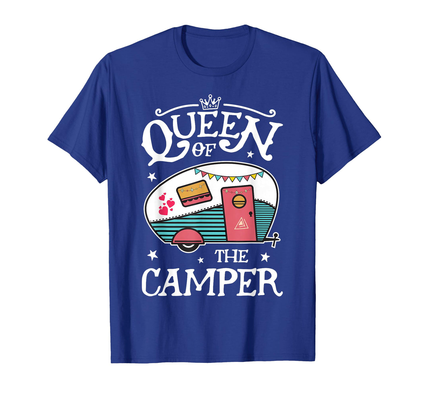 Queen of The Camper Funny Camping Outdoor Women Girls Zip T-Shirt