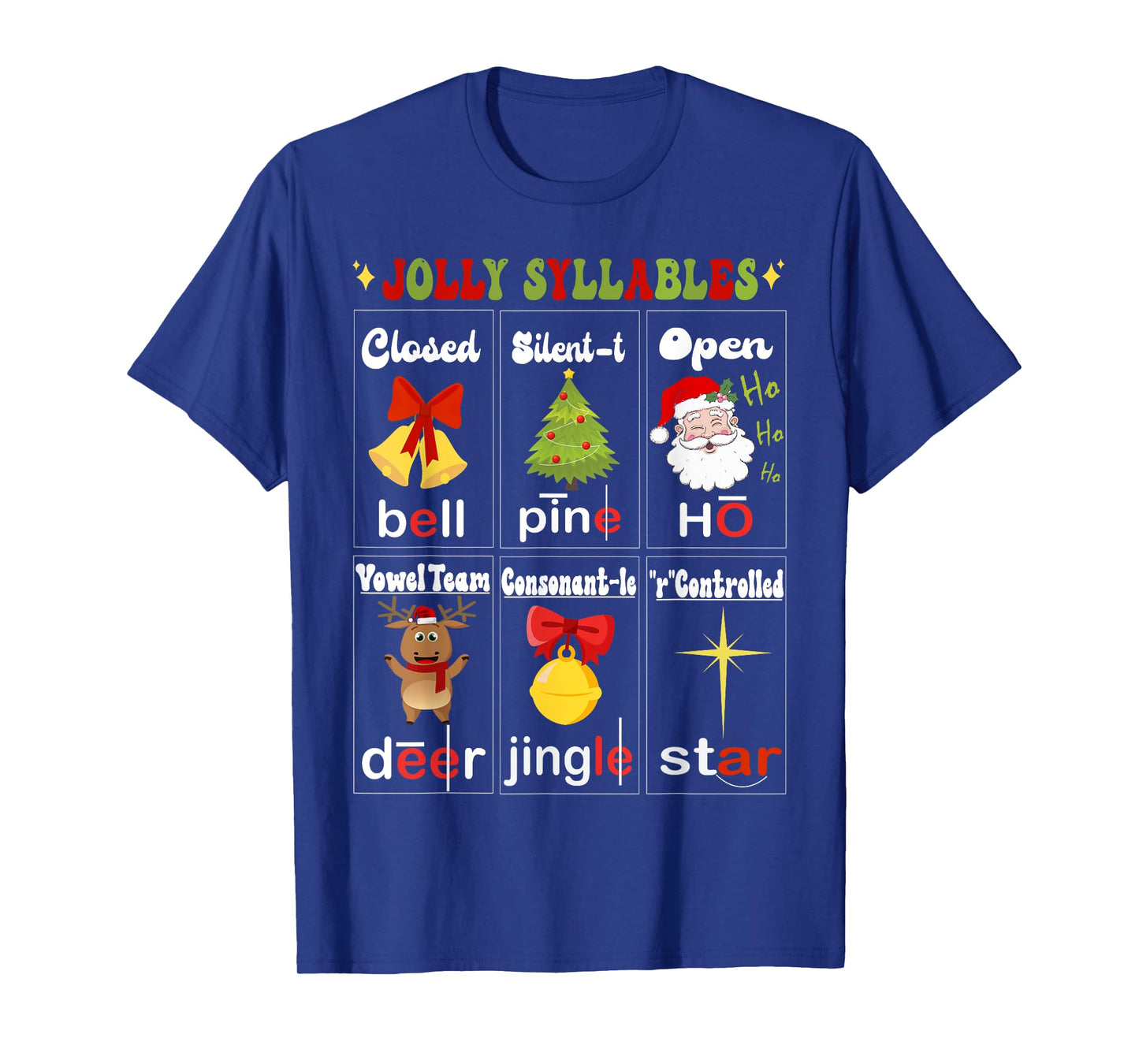Christmas Reading Teacher Syllable Types Reading Teacher T-Shirt