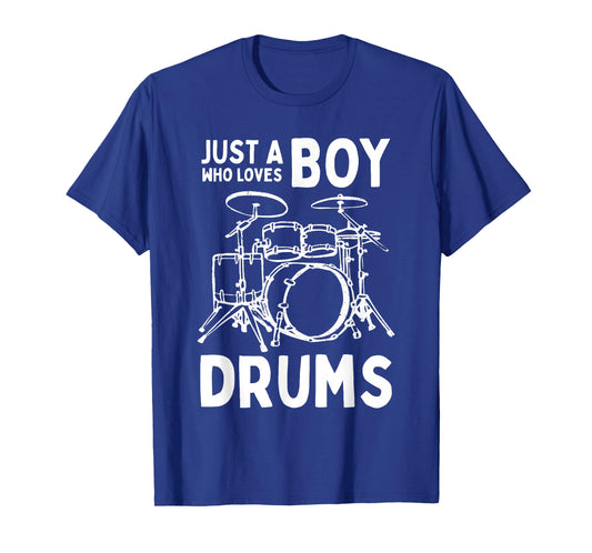 Just A Boy Who Loves to Play Drums Drummer Boys Kids T-Shirt
