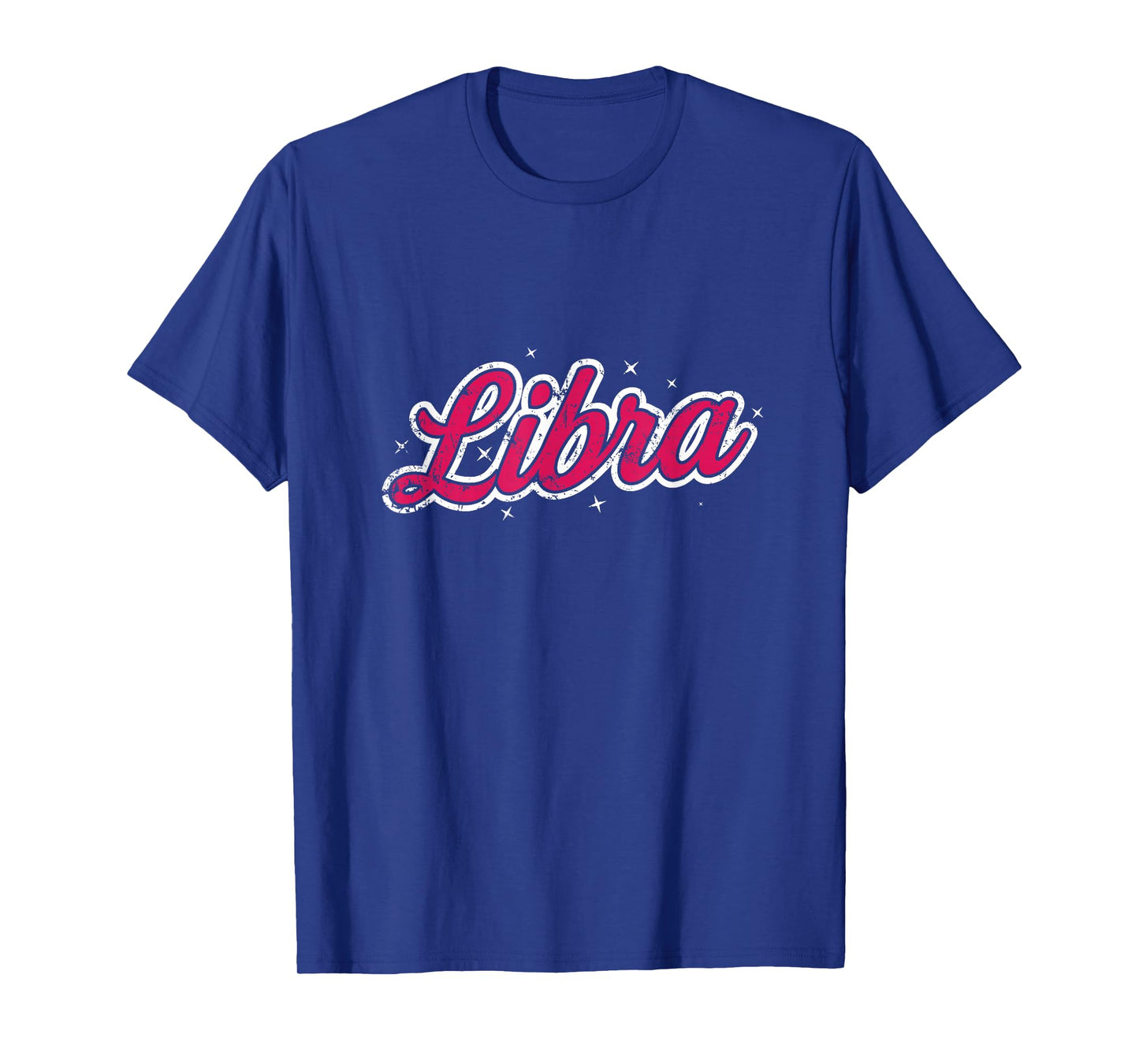 Libra Retro Script Zodiac Pink T-Shirt