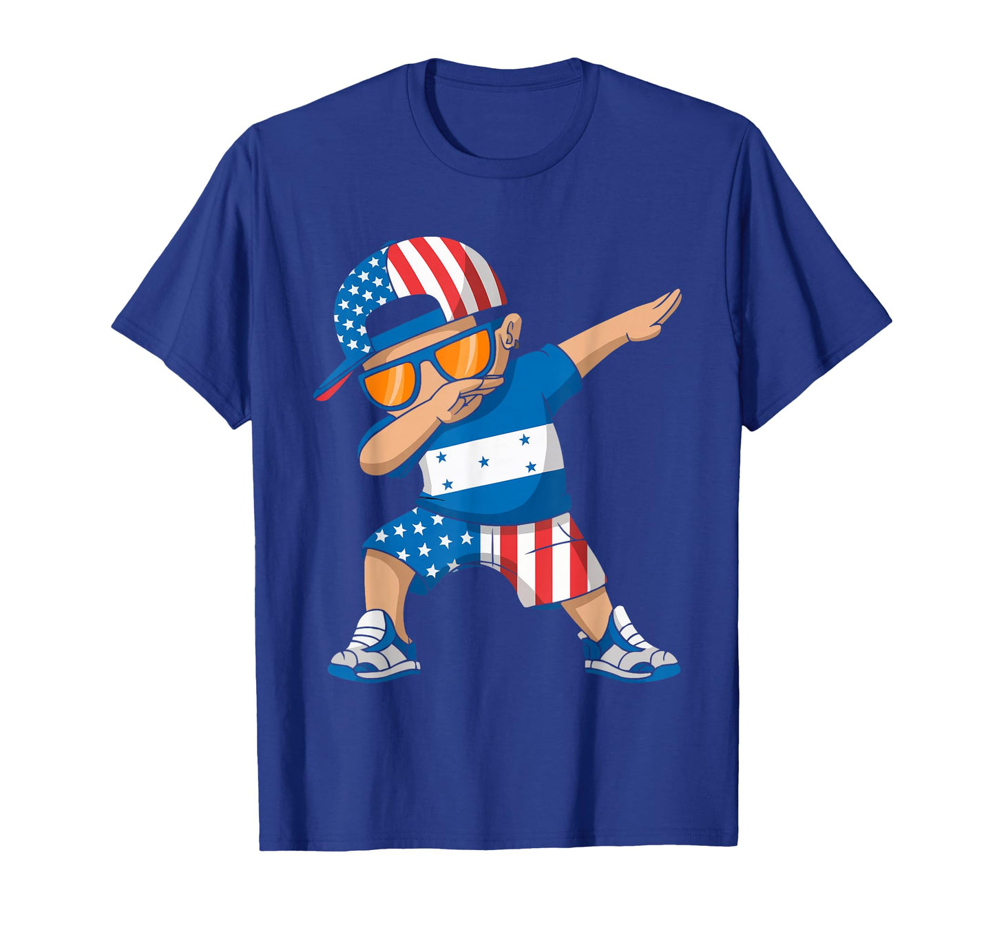 Half American Half Honduran USA Flag Honduras America T-Shirt
