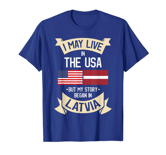 Latvia American Flag USA Latvian Roots Gifts T-Shirt
