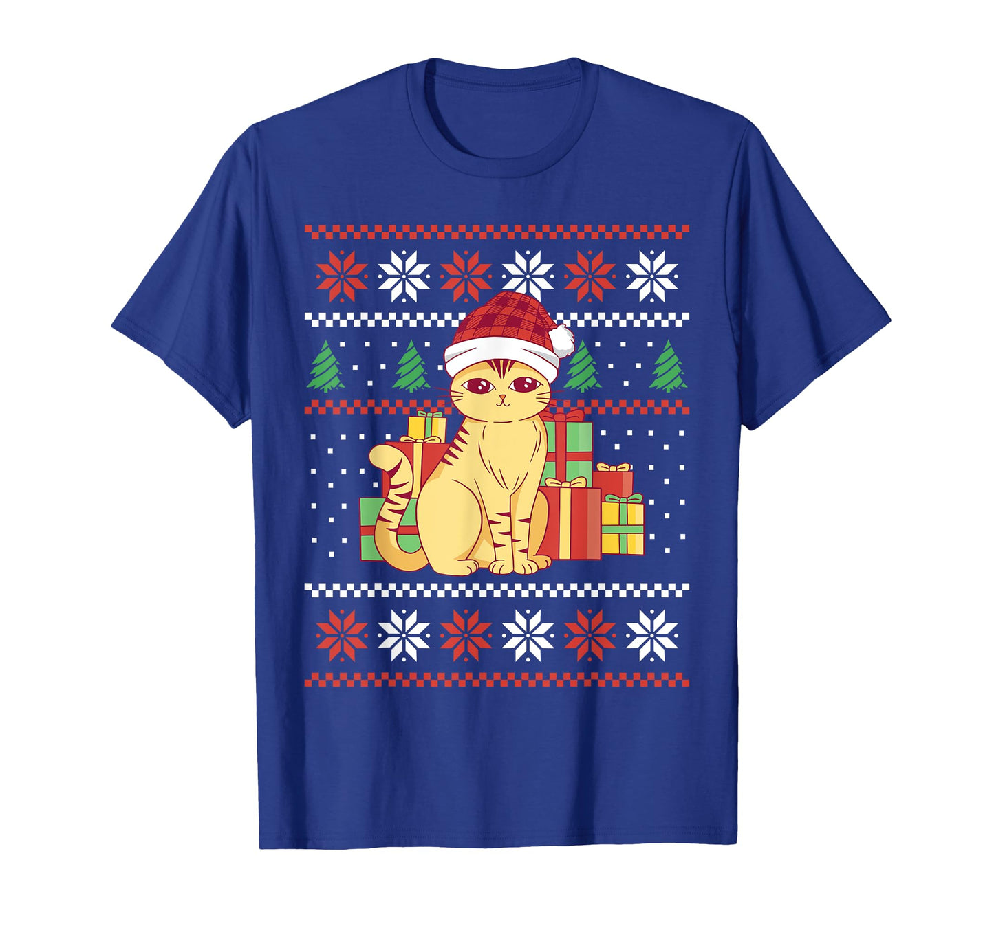 Funny Ugly Christmas Sweater Cat Design Xmas Men Women Kids T-Shirt