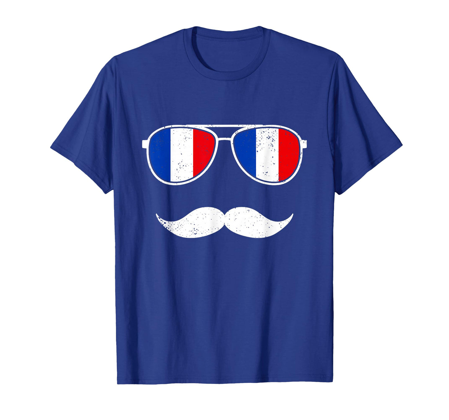 France Flag Retro Sunglasses Mustache Funny French Boys T-Shirt