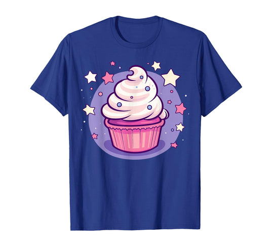 Cupcake Cute Pastel Kawaii Celestial Stars Baking Dessert T-Shirt