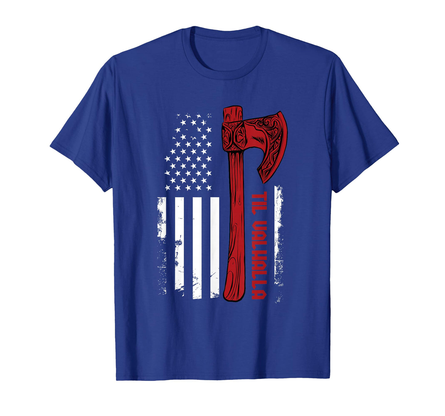 American Viking Axe Flag - Til Valhalla - Norse Mythology T-Shirt Small
