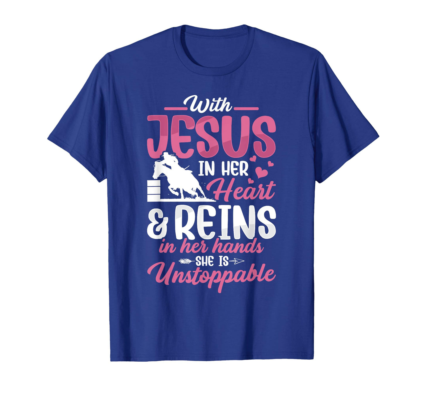 With Jesus Barrel Racer Race Barrel Racing Horse Rodeo Women T-Shirt