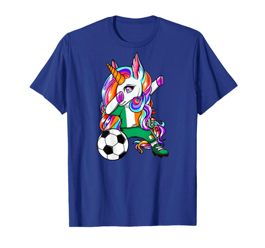 Dabbing Unicorn Ireland Soccer Lovers Jersey Irish Football T-Shirt