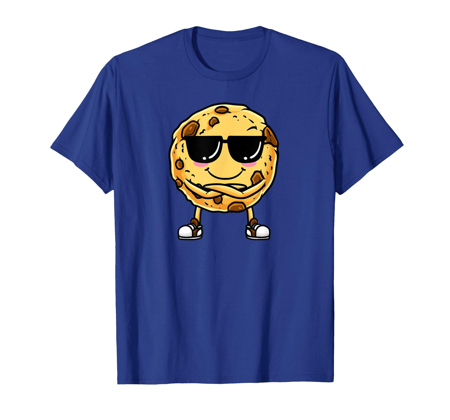 Chocolate Chip Cookie With Sunglasses Design T-Shirt