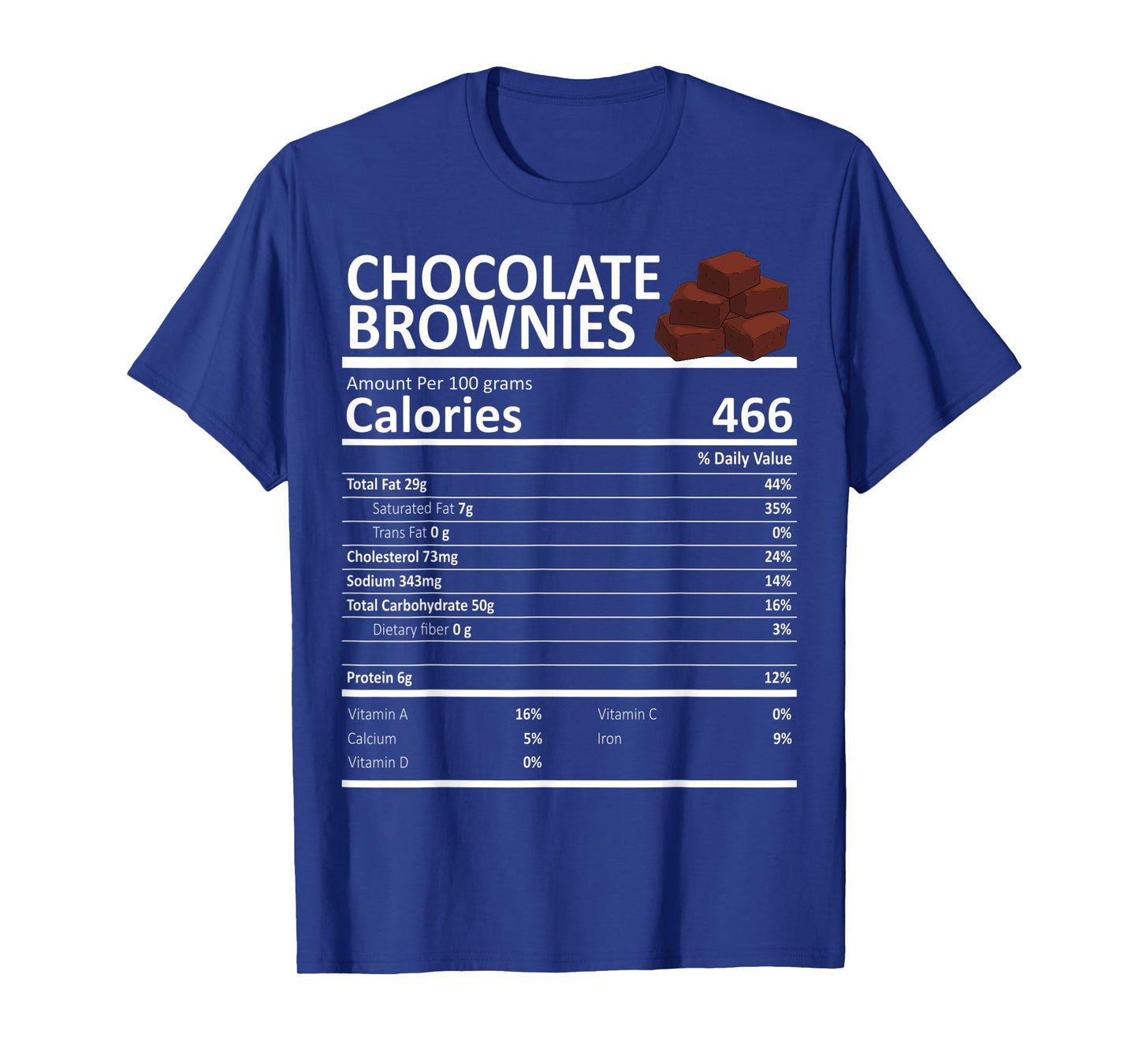 Chocolate Brownies Nutritional Facts Thanksgiving X-Mas T-Shirt