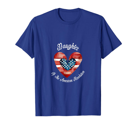 Daughter American Revolution USA heart lineage patriotic T-Shirt