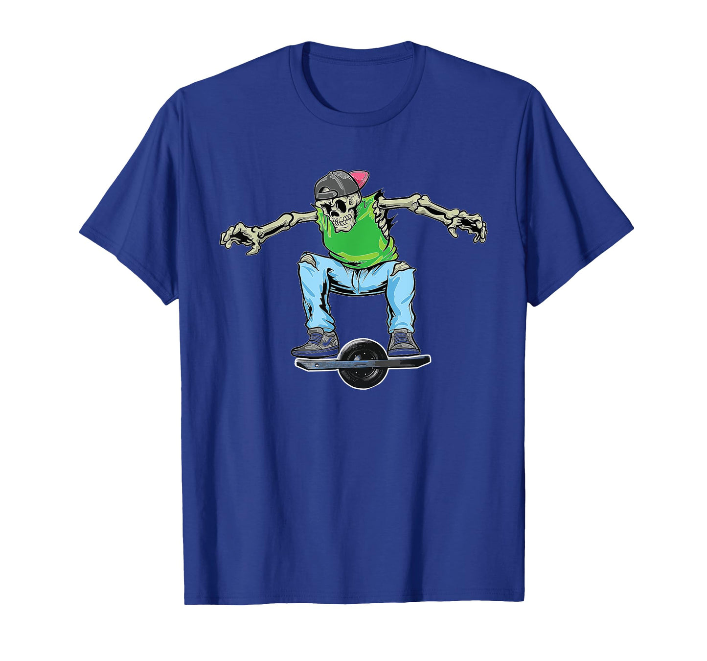 Skating Dabbing Skeleton On Onewheel Skateboard T-Shirt
