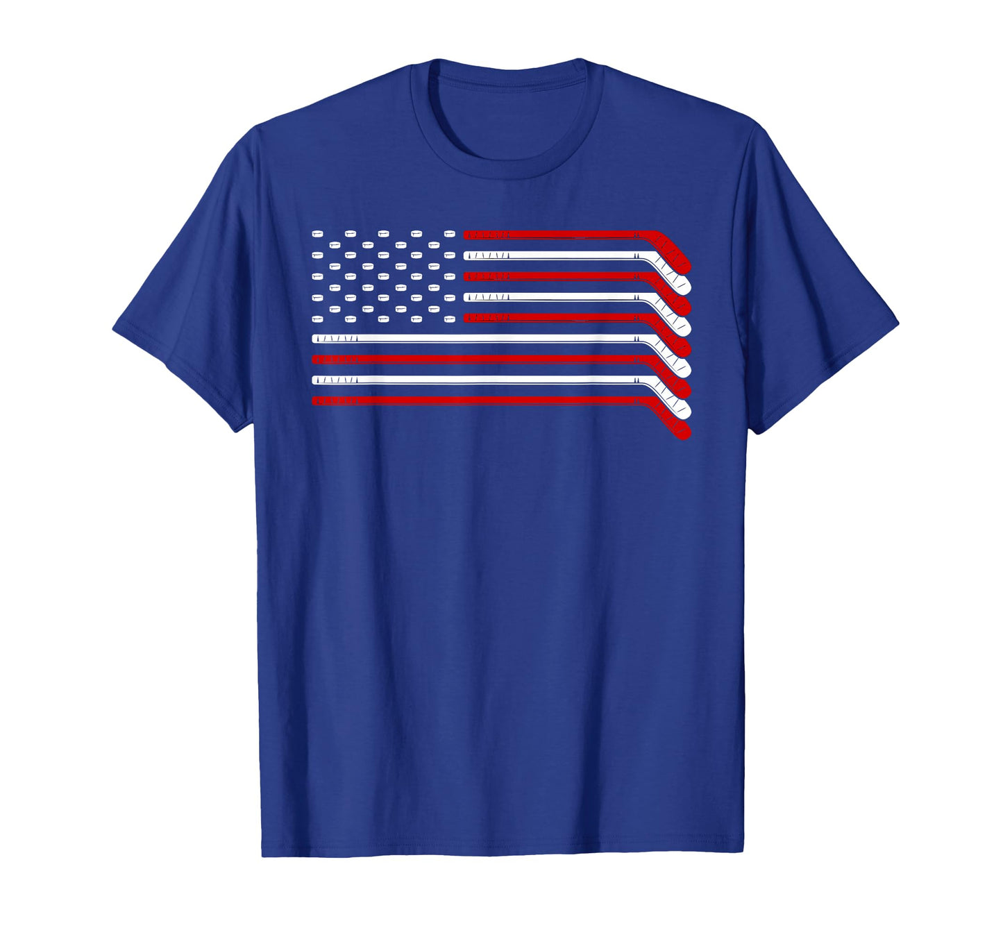 Ice Hockey Goalie Gift USA Flag Hockey Stick Ice Hockey T-Shirt