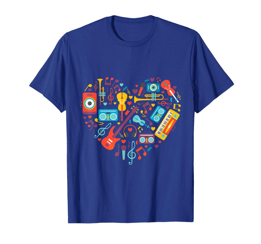 Music Notes Heart Musician instruments men women kids gifts T-Shirt
