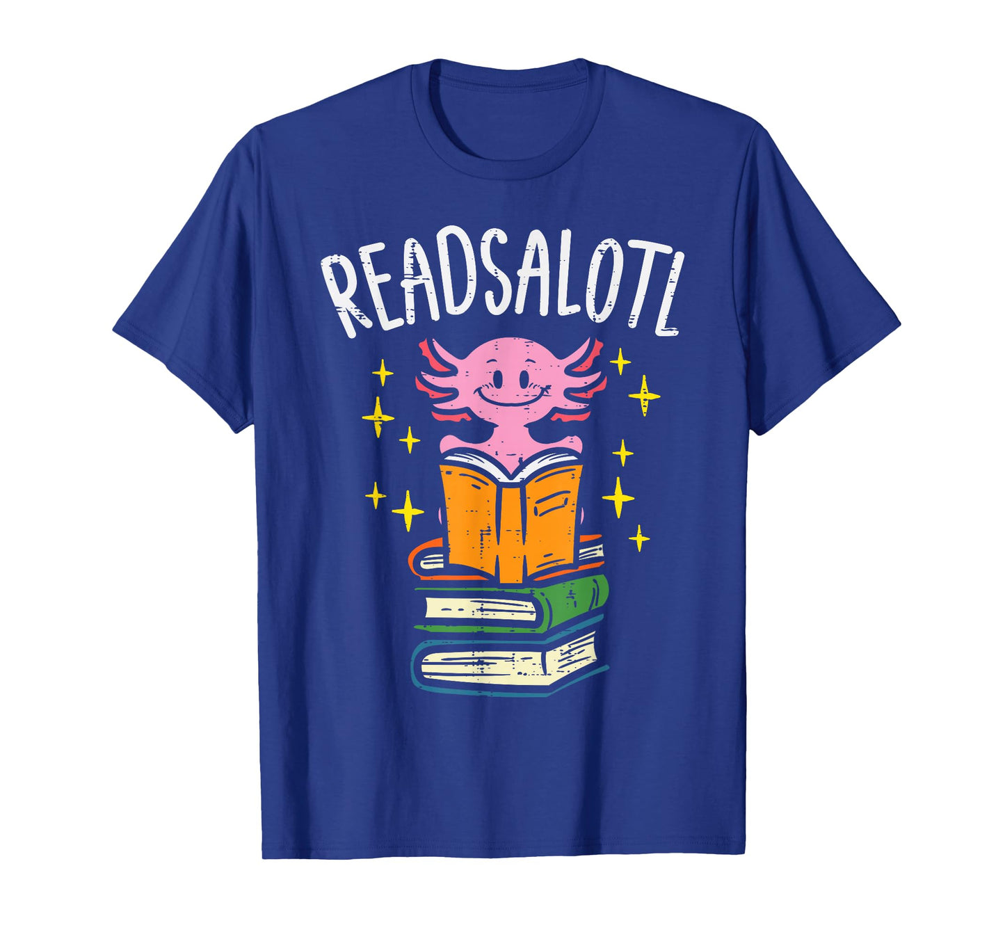 Axolotl Books Readsalotl Reading Bookworm Boys Girls Kids T-Shirt Small