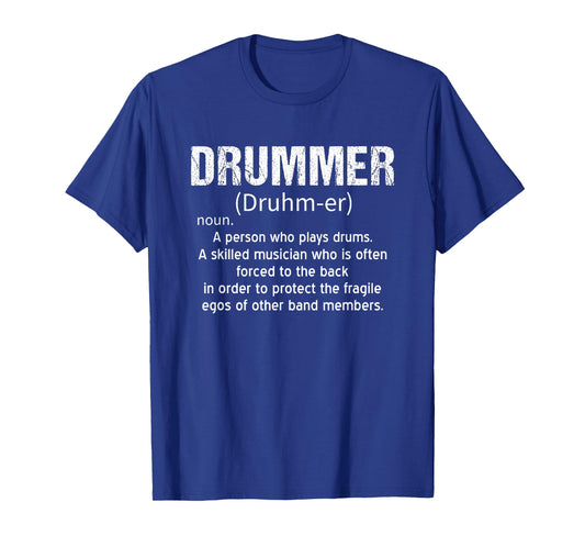 Drums Drummer Drumming Percussions T-Shirt by Drums Drummer Drumming Clothing - Black, Unisex, Music, Modern, Letter Print, T-Shirt, Short Sleeve, Small