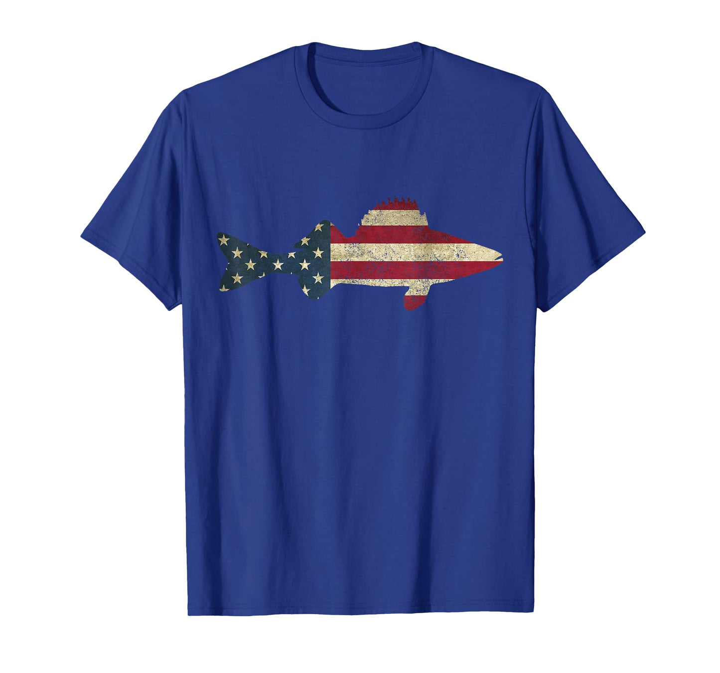 Walleye Fishing American Flag Zander Fisherman T-Shirt
