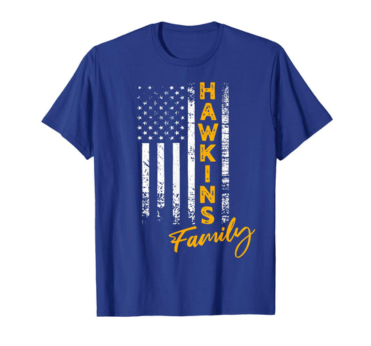 Hawkins Surname American Hawkins Last Name Hawkins T-Shirt
